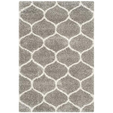 Safavieh Hudson Shag Power Loomed Rectangle Rug- Grey - Ivory- 5 ft. 1 in. x 7 ft. 6 in. SGH280B-5